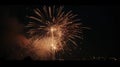 A slow-motion shot of fireworks exploding in the night sky created with Generative AI