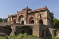 A mesmerizing view of architecture of main tomb at old fort from side lawn