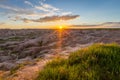 Mesmerizing view of Badlands National Park in South Dakota at sunset Royalty Free Stock Photo