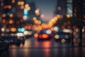 Blurred Night City Lights - Generative AI Royalty Free Stock Photo