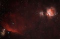 Mesmerizing view of the Horsehead and Flame Nebula in the space - perfect for background Royalty Free Stock Photo