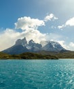 Mesmerizing view of the mountains in the Torres del Paine National Park in Patagonia region, Chile Royalty Free Stock Photo