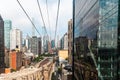 Mesmerizing View of New York City from The Roosevelt Island Tramway Royalty Free Stock Photo