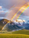 A Mesmerizing View of the Rainbow Mountain Valley After Rain Royalty Free Stock Photo