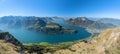 Mesmerizing view to Lake Lucerne with Rigi and Pilatus mountains, Brunnen town from Fronalpstock