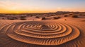 Golden Hour Desert Labyrinth Royalty Free Stock Photo