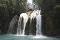 Mesmerizing view of the waterfall Cascada El Chiflon with the forest in the background Royalty Free Stock Photo