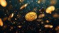 A mesmerizing visual of golden coins transforming into ascending 3D bars of digital wealth and value