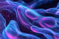 A mesmerizing visualization of futuristic data streams flowing through a high-tech neural matrix.