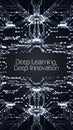 Glowing nodes and lines form a neural network, text reads \