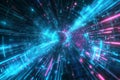 A mesmerizing visualization of quantum energy fields, forming intricate patterns of glowing