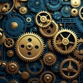 Mesmerizing Wallpaper of Interconnected Gears, Cogs, and Chains