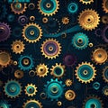 Mesmerizing Wallpaper of Interconnected Gears, Cogs, and Chains