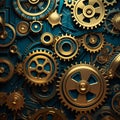 Mesmerizing Wallpaper of Interconnected Gears, Cogs, and Chains Royalty Free Stock Photo