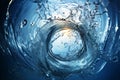 .Mesmerizing Water Vortex, Abstract Splash in Vibrant Aqua Hues Royalty Free Stock Photo