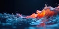 A mesmerizing wave of liquid fire and ice, a breathtaking spectacle of contrasting elements, a vibrant and dynamic display of Royalty Free Stock Photo