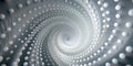 Mesmerizing White Vortex with Spiraling Polka Dots 4K Seamless Looping Video for Creative Projects Animations and Royalty Free Stock Photo