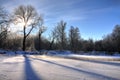 Mesmerizing winter landscape beautiful snowdrifts Royalty Free Stock Photo