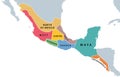 Mesoamerica and its cultural areas, map of a historical region