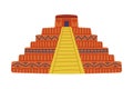 Mesoamerican Step Pyramid Structure as Mexican Symbol Vector Illustration