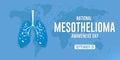 Mesothelioma Awareness Day 26 September celebration concept. Horizontal poster design vector illustration.