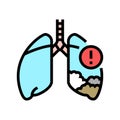 mesothelioma disease color icon vector illustration