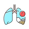 mesothelioma disease color icon vector illustration