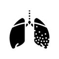 mesothelioma disease glyph icon vector illustration