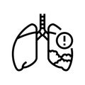 mesothelioma disease line icon vector illustration