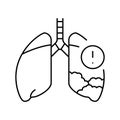 mesothelioma disease line icon vector illustration