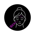 Mesotherapy face black glyph icon. Pictogram for web page, mobile app, promo.