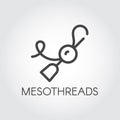 Mesotherapy icon in linear design. Cosmetology, medical procedure concept logo. Anti-aging prophylactic theme Royalty Free Stock Photo