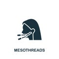 Mesothreads icon. Monochrome simple sign from cosmetology collection. Mesothreads icon for logo, templates, web design