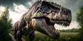 Roaming the Mesozoic: An Illustration of the Giganotosaurus, a Ferocious Dinosaur Royalty Free Stock Photo