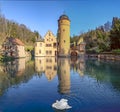 The Mespelbrunn water Castle  in Mespelbrunn, Germany Royalty Free Stock Photo