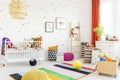 Mess in a baby room Royalty Free Stock Photo