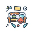 Color illustration icon for Mess, untidiness and stuff Royalty Free Stock Photo