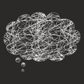 Mess in mind concept vector illustration with chaos in bubble speech on black background Royalty Free Stock Photo