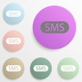 message badge color set. Simple glyph, flat vector of web icons for ui and ux, website or mobile application Royalty Free Stock Photo