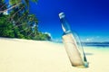 Message in a Bottle on Beach Summer Paradise Cocnept