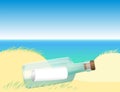 Message in a bottle beach Royalty Free Stock Photo