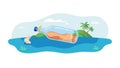 Message in a Bottle, Hopeful Communication Icon, vector design Generative AI Royalty Free Stock Photo