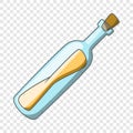 Message in a bottle icon, cartoon style Royalty Free Stock Photo