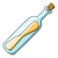 Message in a bottle icon, cartoon style Royalty Free Stock Photo