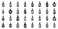 Message in the bottle icons set simple vector. Paper cork