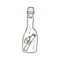 Message In Bottle Illustration Royalty Free Stock Photo