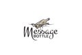 Message bottle logo with a combination of a bottle and papper that floats on the water Royalty Free Stock Photo