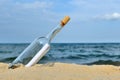 Message in the bottle from ocean