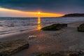 Message in a bottle on a shore, asking for help, SOS Royalty Free Stock Photo