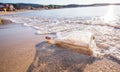 Help message bottle beach Royalty Free Stock Photo